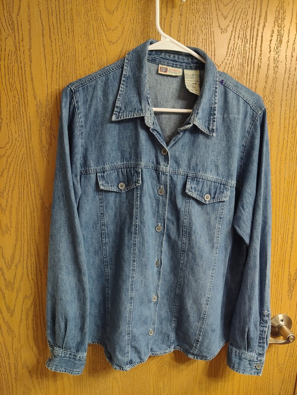Faded Glory Light Blue Denim Button-Up Jacket